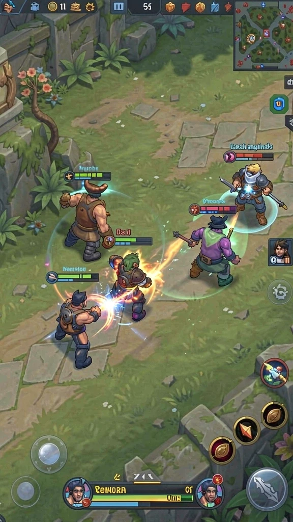 Pemain berinteraksi dengan karakter dalam game.