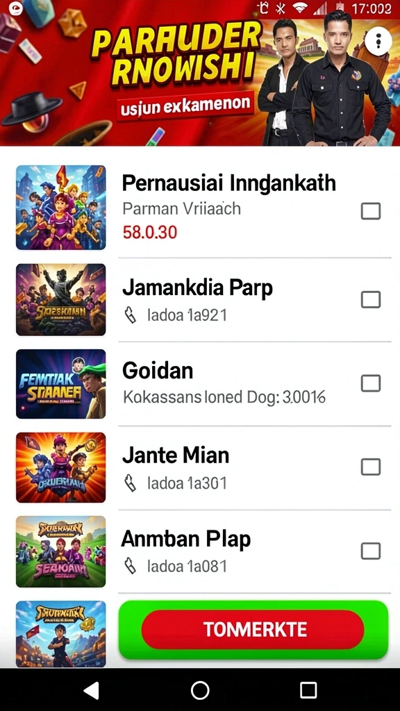 Berbagai pilihan permainan kasino dalam aplikasi.