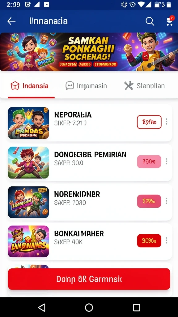 Tampilan awal game yang menarik dan ramah pengguna.