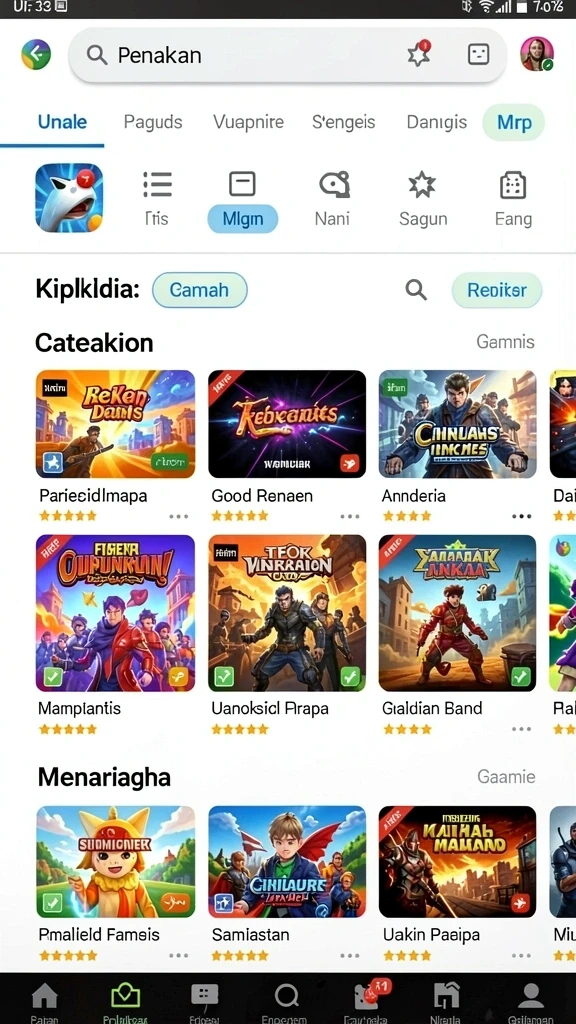 Tangkapan layar memperlihatkan menu kustomisasi karakter yang beragam.