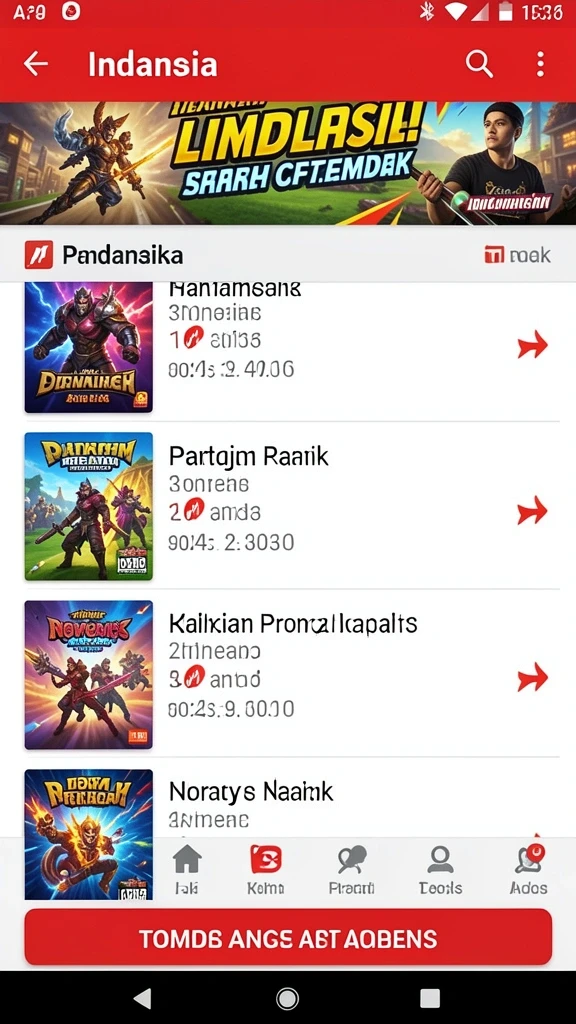 Tampilan menu utama yang menarik dan intuitif.
